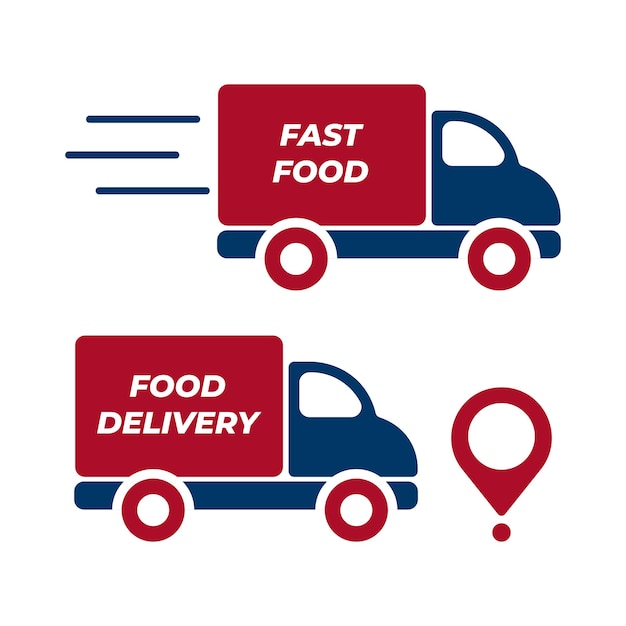 Food delivery icons set Fast delivery Vector illustration