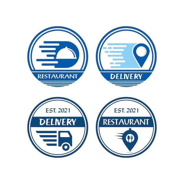 Vettore logo di consegna cibo ristorante logo vettoriale
