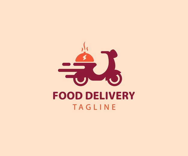 Vector food delivery motorcycle with box
