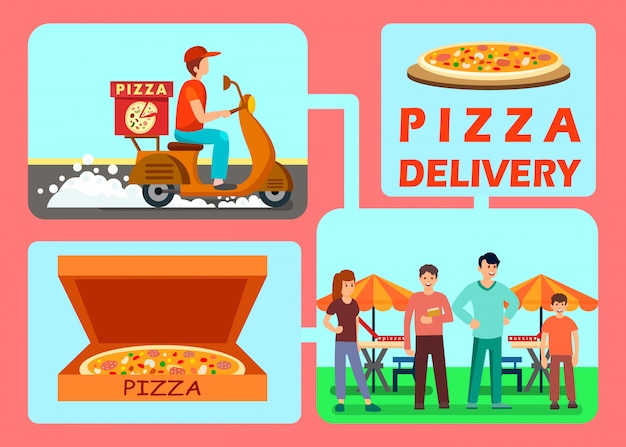 Food Delivery Process with Illustrations
