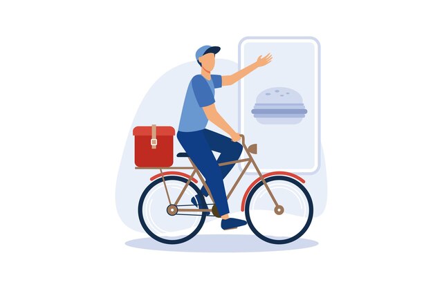 Vector food delivery service flat modern design illustration