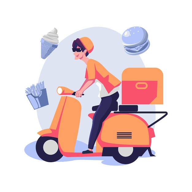 Food delivery service flat style illustration design