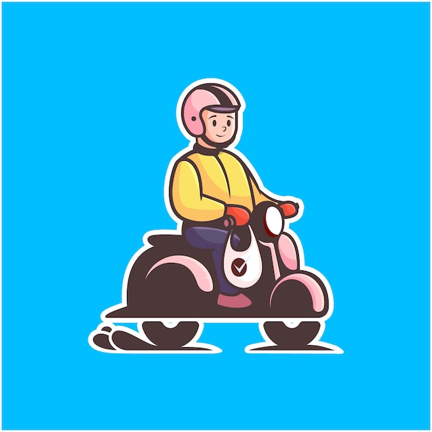 Food delivery with motocycle logo