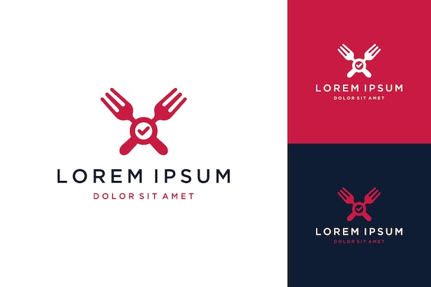 food design logos or forks with a check mark