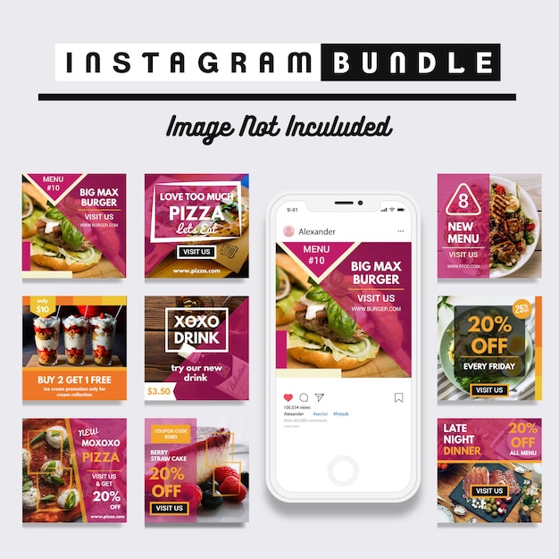 Vector food discount instagram post template