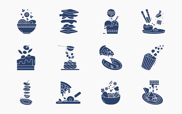 Food and dish levitation vector icon