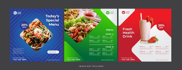 Vector food and drink banner for social media template