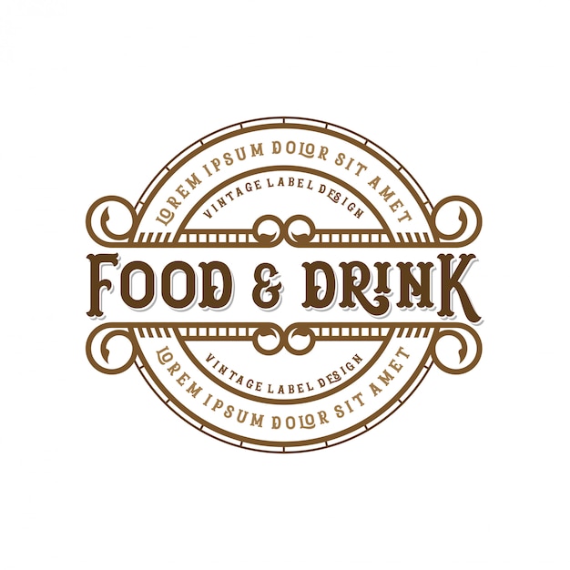 Vector food and drink logo design for brand label