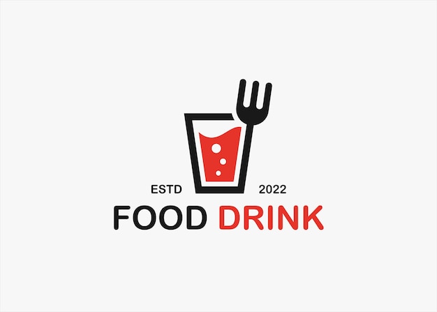 Vector food drink logo design vector silhouette illustration