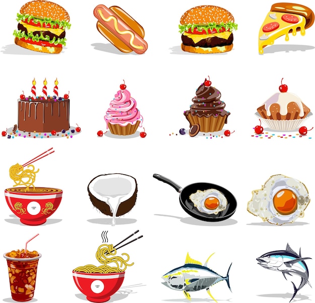 Vettore icona di cibo e bevande burger con icona di bevande set di icone di linee di ristoranti illustrazione vettoriale