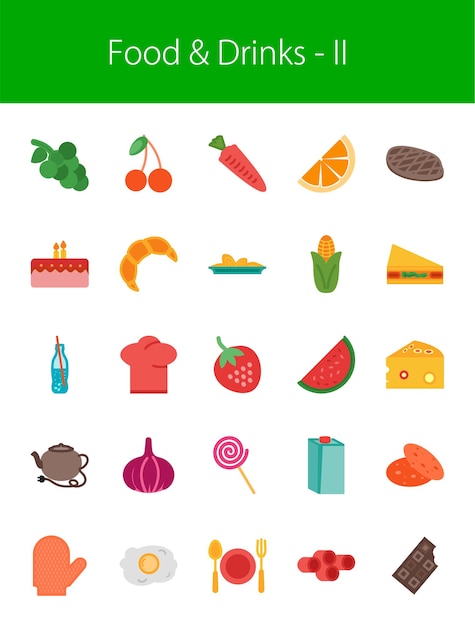 Food and Drinks Set Icons