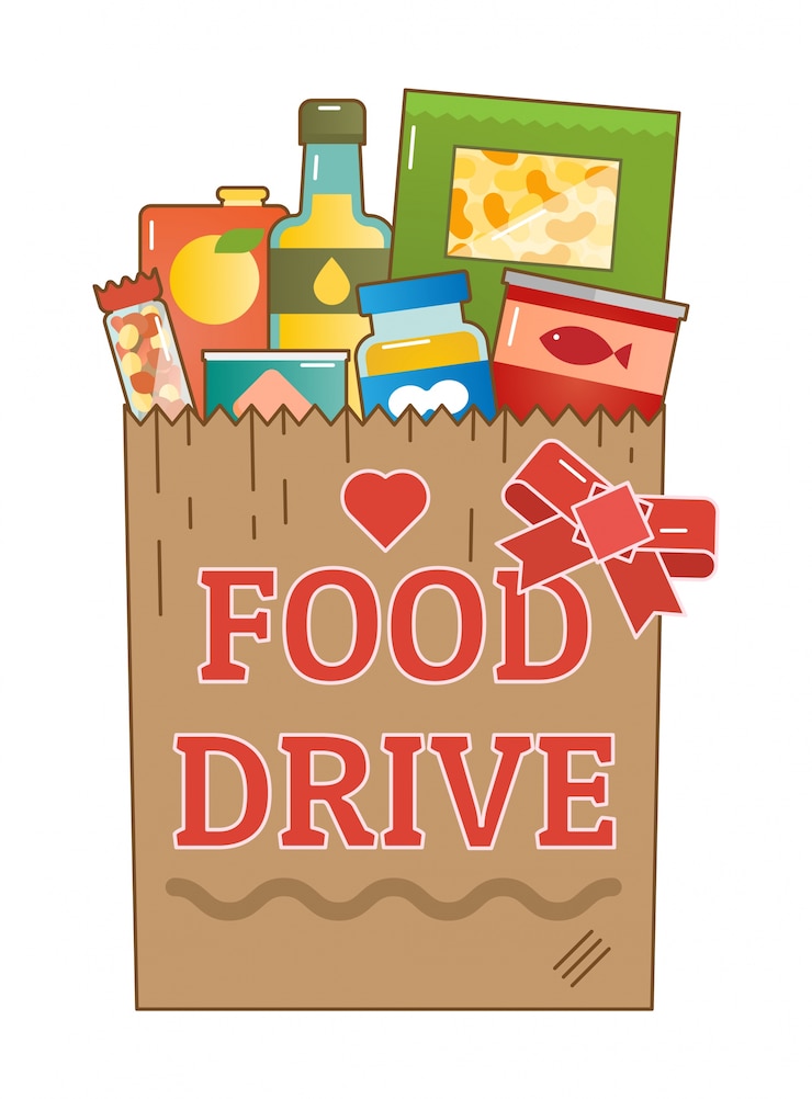 Food Drive charity movement logo illustration