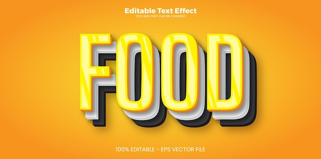 Food editable text effect in modern trend style