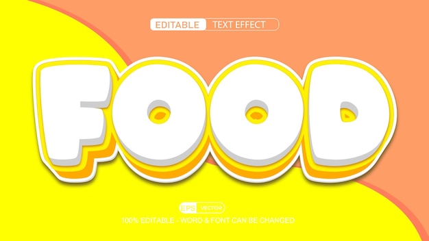 Vector food editable text effect vector 3d style