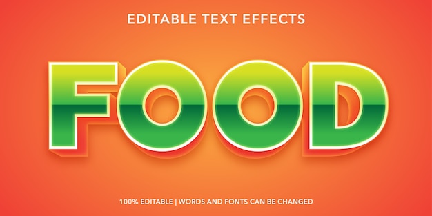 Food editable text effect