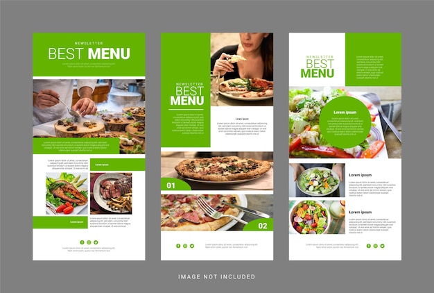 Vector food email template