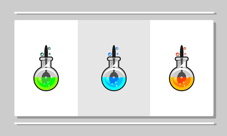 Vector food experiment logo design food lab