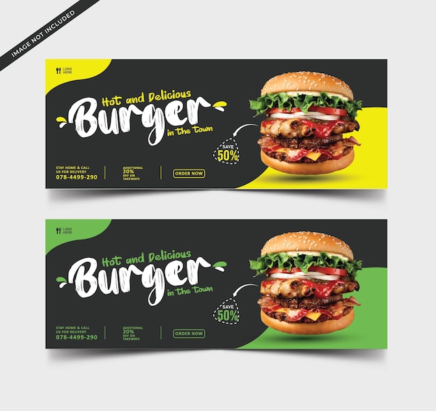 Vector food facebook banner ontwerp