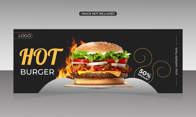 Vector food facebook cover and banner design 2022