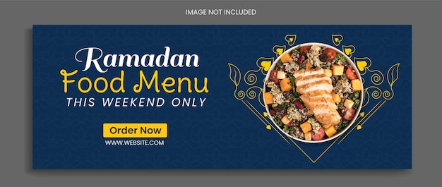 Vector food facebook cover design restaurant menu social media template