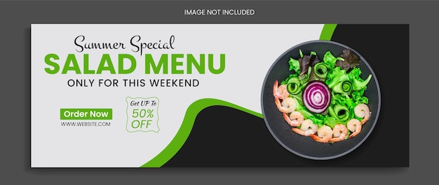 Vector food facebook cover design restaurant menu social media template