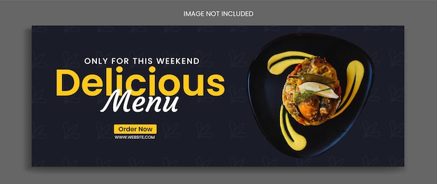 Vettore cibo facebook cover design menu ristorante modello di social media