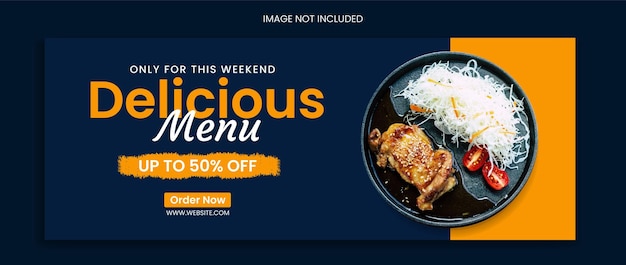 Vector food facebook cover design restaurant menu social media template