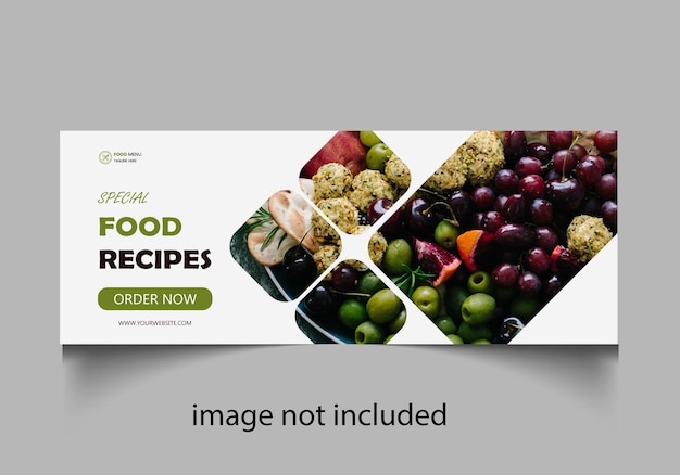 Vector food facebook cover design template