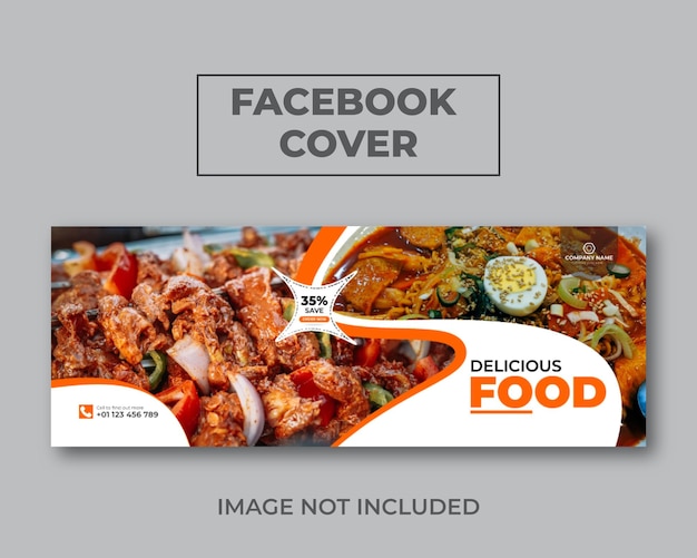 Vettore design della copertina di facebook alimentare