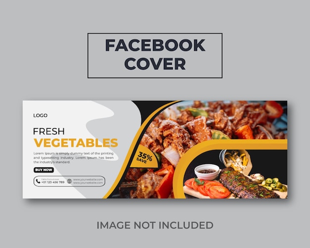 Vettore design della copertina di facebook alimentare