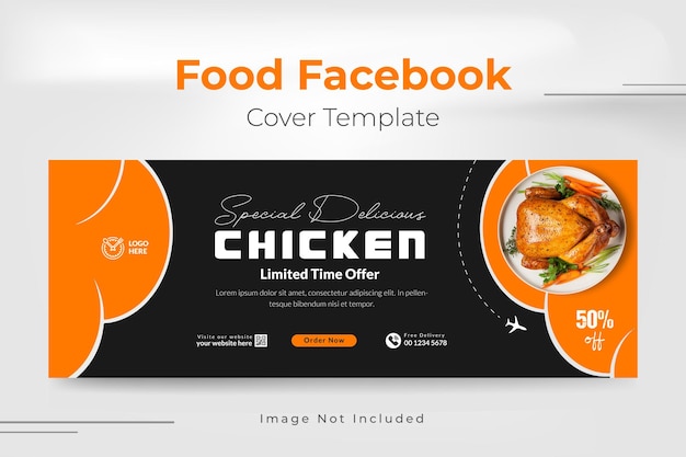 Vector food facebook cover design