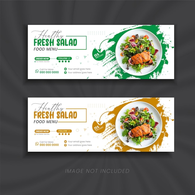 Vector food facebook cover ontwerp modern en creatief ontwerp