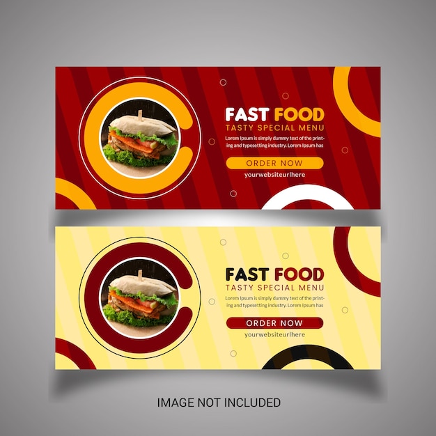 Дизайн шаблона обложки для Facebook о еде