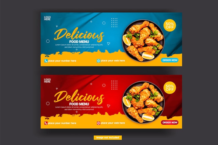 वेक्टर food facebook cover template modern banner