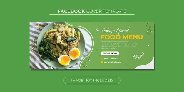 ベクトル 食品 facebook ソーシャル メディア バナー