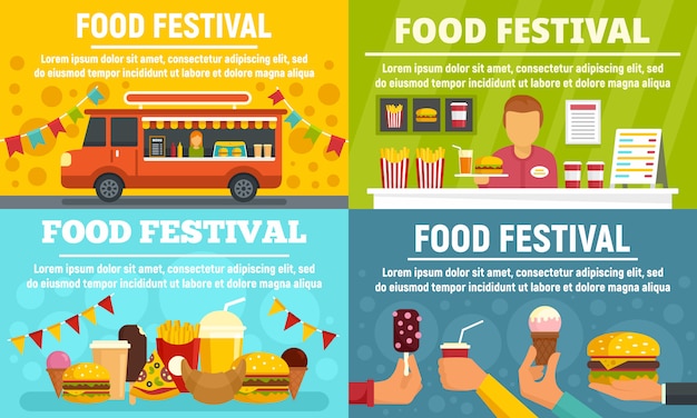 Food festival banner set