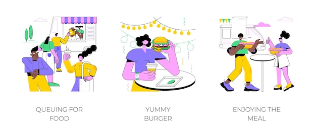 Vector food festival isolated cartoon vector illustrations
