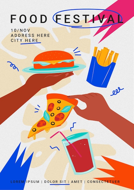 Vector food festival poster