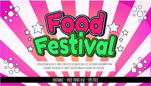 Food Festival text effect