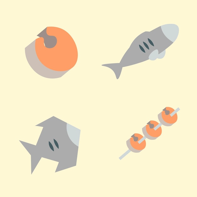 Food Fish flat design element