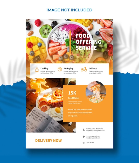 Vector food flyer brochure design vector template healthy meal restaurant menu template