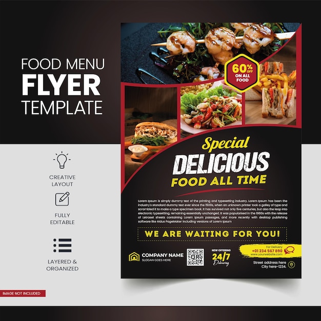 Vector food flyer design