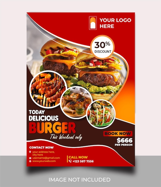 Vector food flyer template