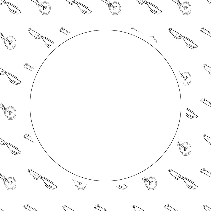 Vector food frame doodle fast food circle frame hand drawn food and beverage frame background