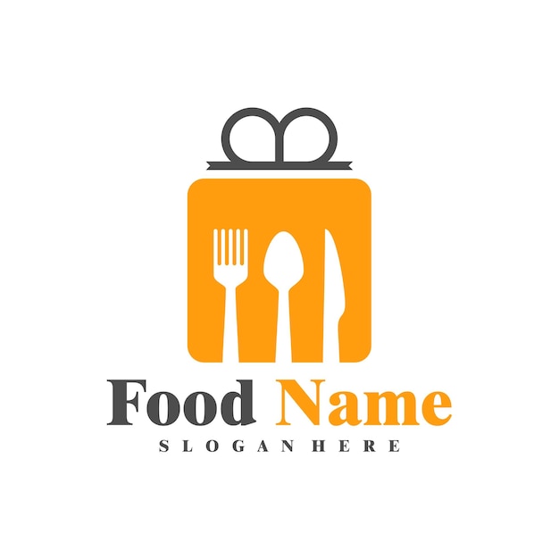 Food Gift logo design Vector Gift Food logo design template Illustration