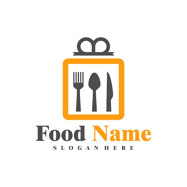 Food Gift logo design Vector Gift Food logo design template Illustration