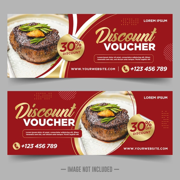 Food gift voucher discount design template