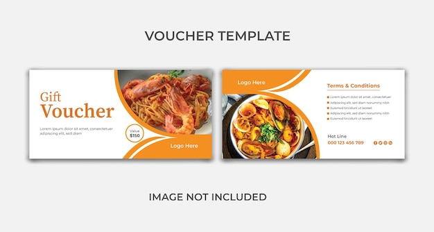 Vector food gift voucher template design