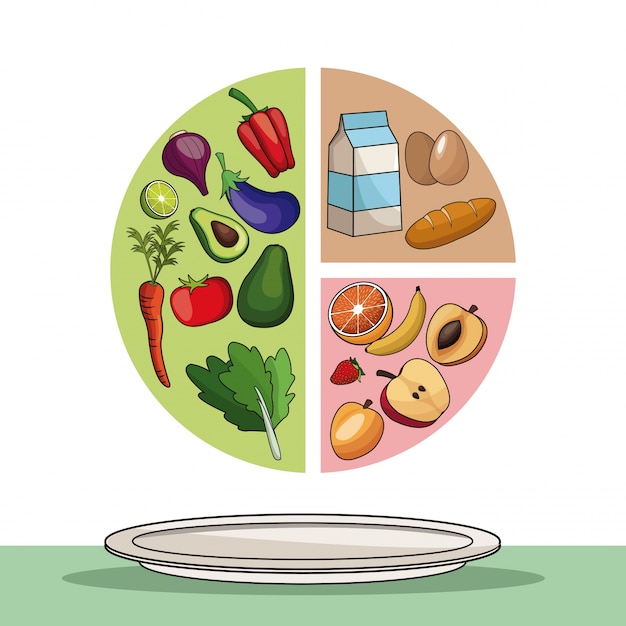 Vector food healthy eating balance