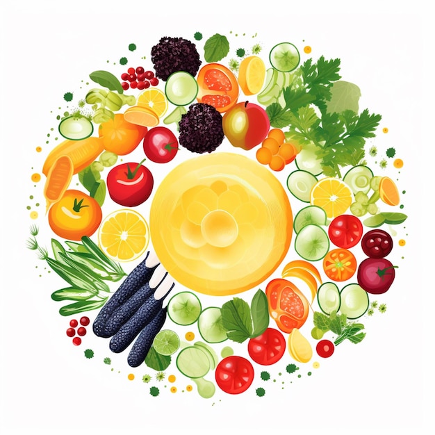 Food healthy vector diet menu organic natural health nutrition fruit illustration icon v